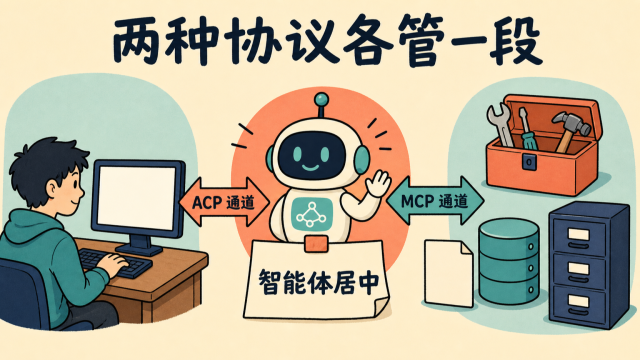 ACP 连接客户端与智能体,MCP 连接智能体与工具和数据
