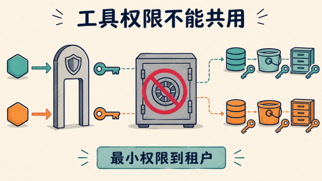 Agent调用工具时权限必须缩小到当前租户