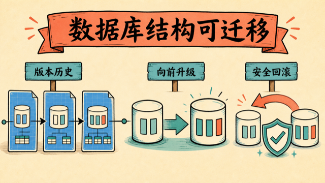 数据库结构沿版本历史升级和回滚