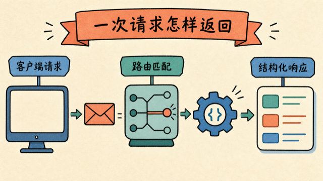 一次请求经过路由匹配后返回结构化响应