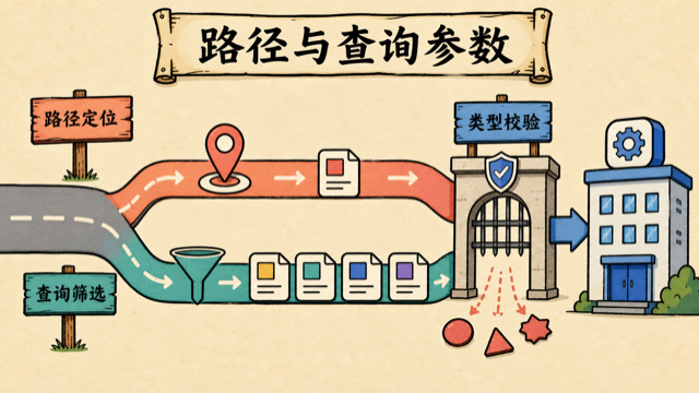 路径参数定位资源,查询参数筛选结果