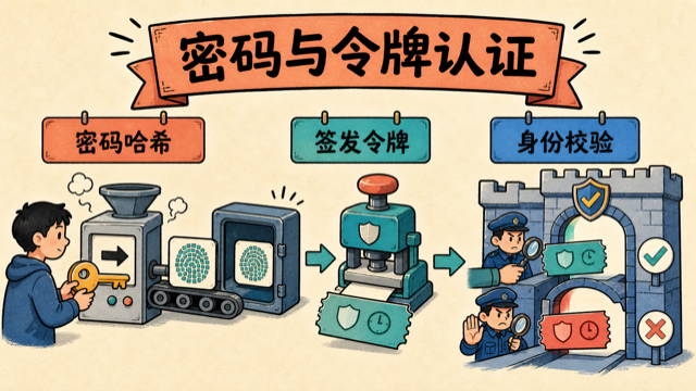密码哈希、令牌签发和身份校验链路