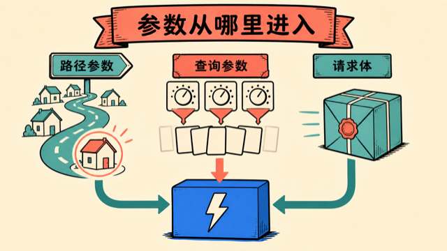 路径参数、查询参数和请求体的来源区别