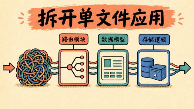 把单文件应用拆成路由、模型和存储模块
