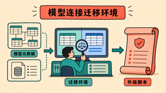 模型元数据连接迁移环境并生成升级脚本