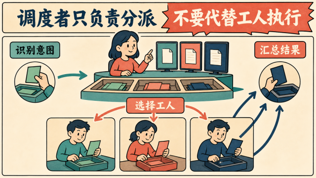调度者只负责分派